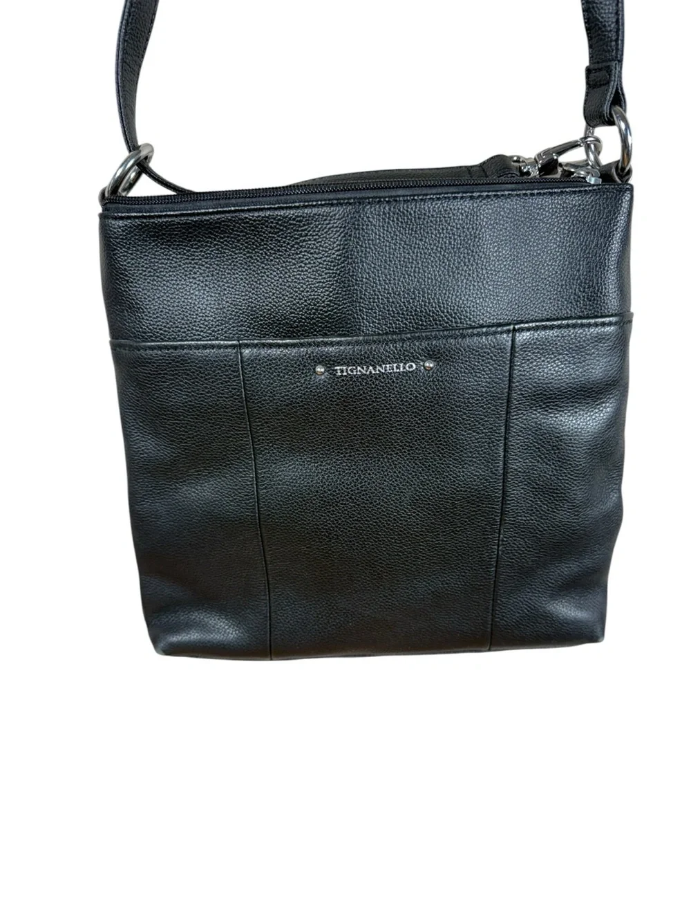 Tignanello‎ Black Pebbled Leather Bag